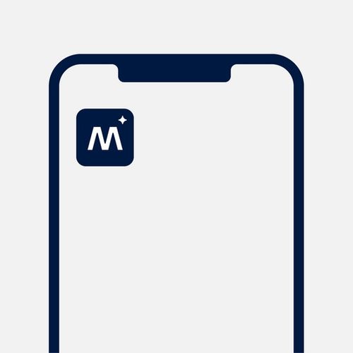 App icon with Magebit letter mark on a phone screen