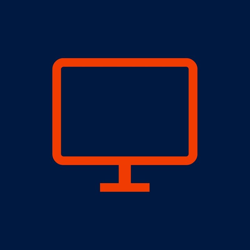 Monitor icon with uniform outlines