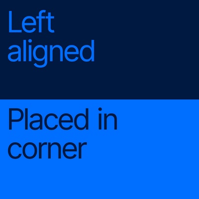 Left aligned text in a corner
