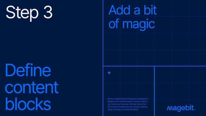 Content blocks and text placement
