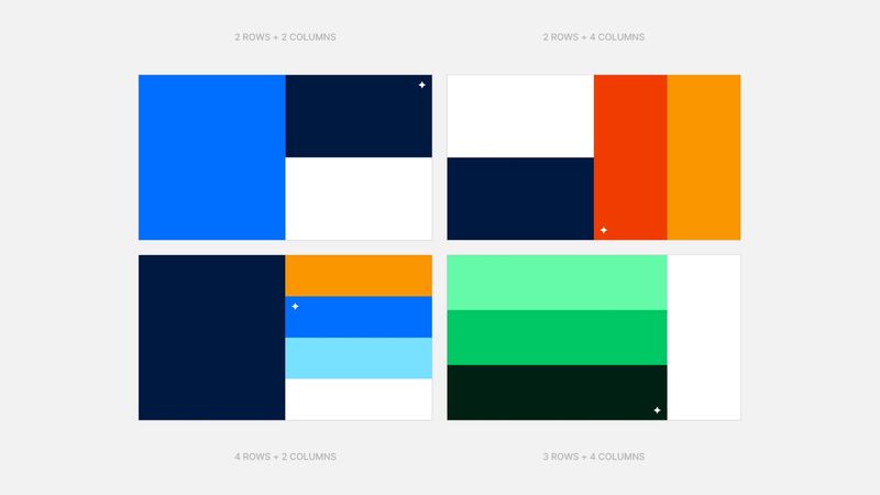 Horizontal canvas rows and columns