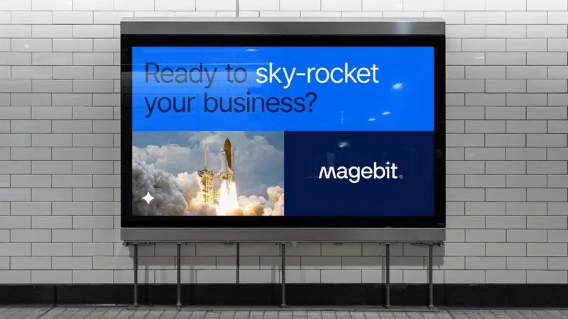 Horizontal brand layout in use